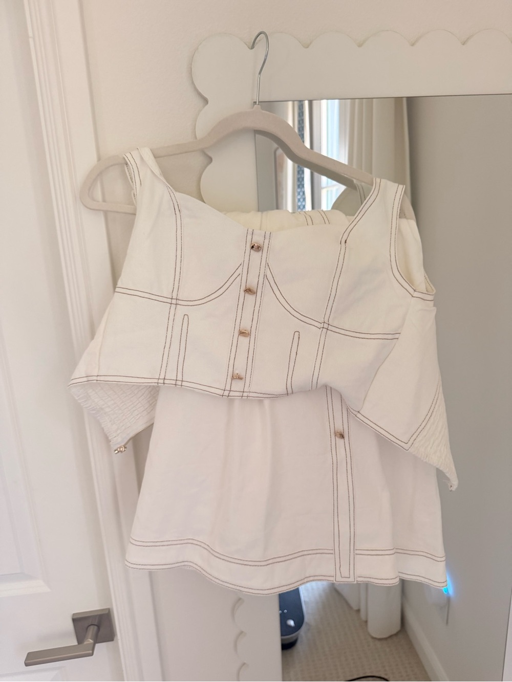 Women’s White Corset-Style Tank Top